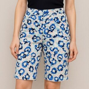 Talbots Floral Women Shorts - Blue and Cream🌴☀️